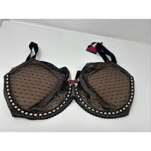 NWT Tutti Rouge Jessica Bra Color Nude/Black Size 32J (US) 32GG (UK)